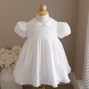 Strasburg White Heirloom Dress Cotton 12 Months Flower Girl Special Occasion